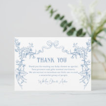 Chinoiserie Toile Baby Shower Thank You Card
