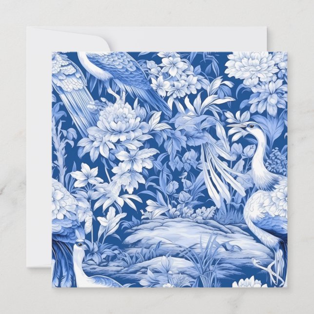 Chinoserie azul e branca Design 8 (Frente)