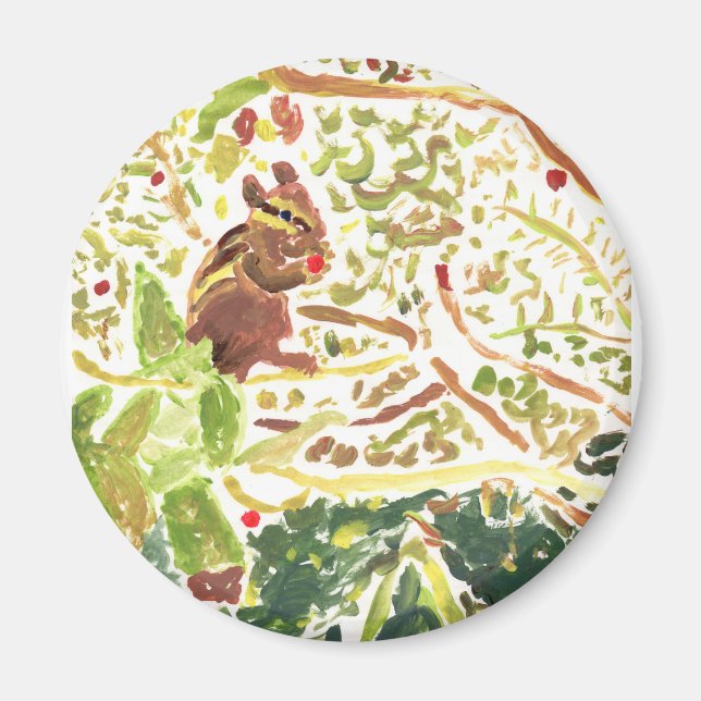 Chipmunk comendo um íman de morango (Frente)