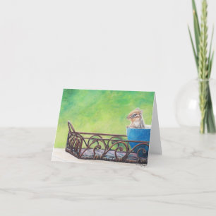 Chipmunk no Cartão de Nota de Arte Animal da Blue