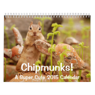 Chipmunks! Um calendário de parede 2015 bonito