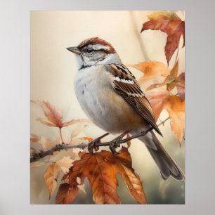 Chipset Sparrow Bird Art Impressão