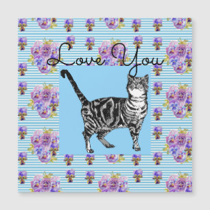 Chique Blue Stripe Tabby Cat Heart