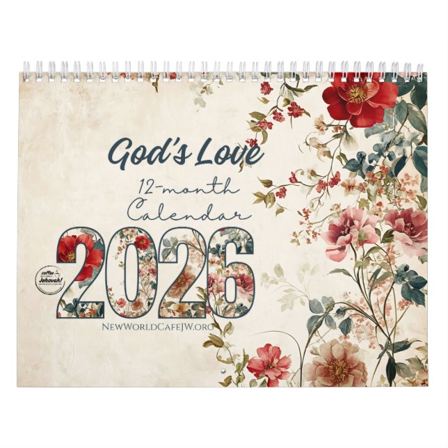 Chique Calendário 2026 do Amor de Deus Floral (Capa)