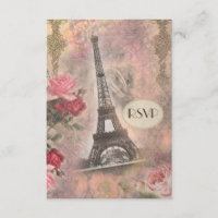 Chique Eiffel Tower & Rosa RSVP