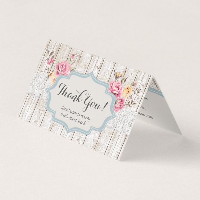 Chique Floral Russo Wood Vintage Obrigado (Frente)