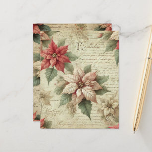 Chique Poinsettia no Script Scrapbook Paper