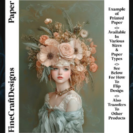 Chique Retrato Floral CN1 Papel Scrapbook