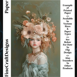 Chique Retrato Floral CN1 Papel Scrapbook