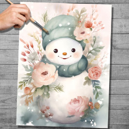 Chique Snowman 1 Papel de Decoupage