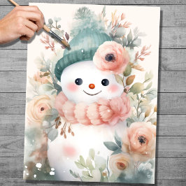 Chique Snowman 3 Papel de Decoupage