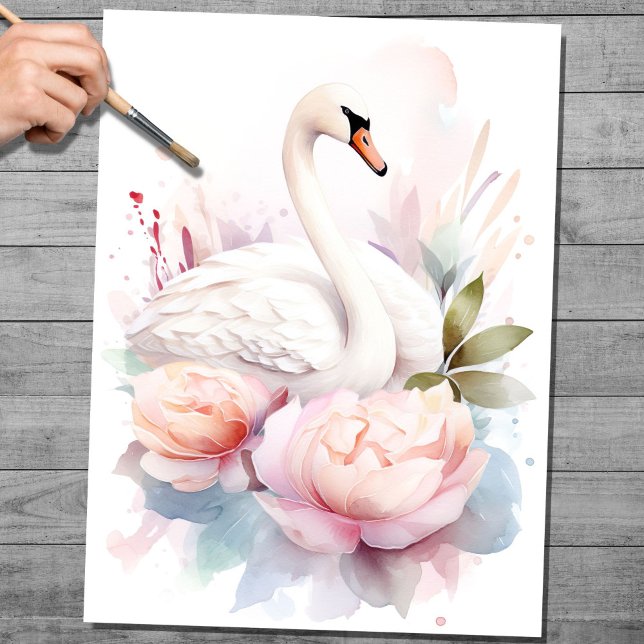 Chique Swan 1 - Papel Decoupage (Criador carregado)