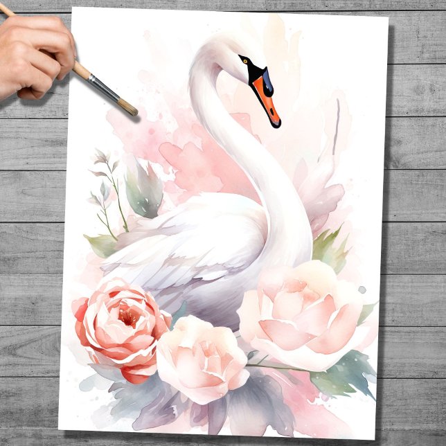 Chique Swan 3 - Papel Decoupage (Criador carregado)