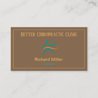 Chiropractor Brown Blue Dourada Cartão de visita