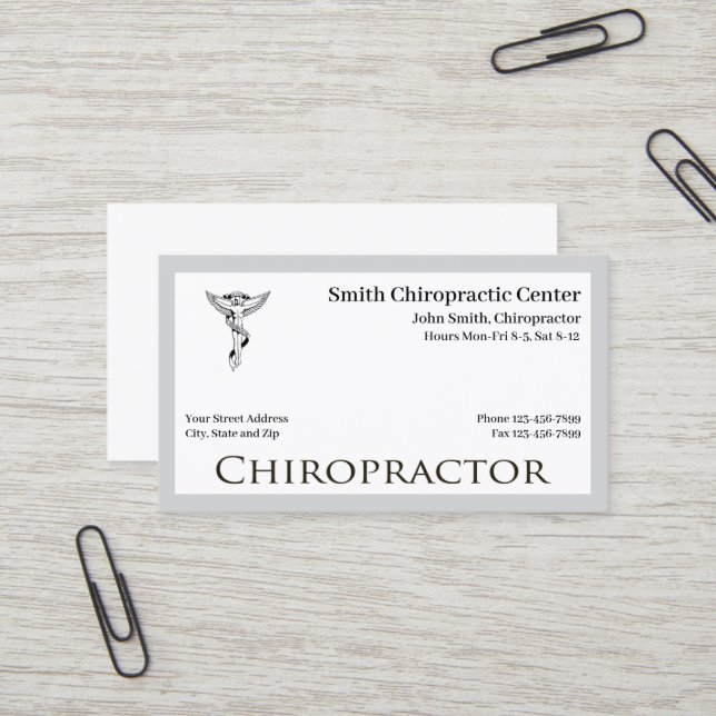 Chiropractor Chiropractic Cartão de visita (Frente/Verso In Situ)