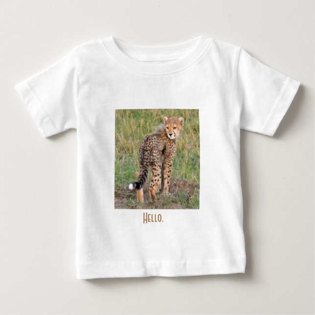 Chita Cub Olhando Para Você. Baby T-Shirt (Frente)