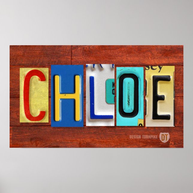ChLOE License Plate Lettering Name Sign Poster (Frente)