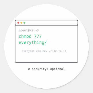 chmod 777 Tudo - Presente Adesivo Dev