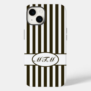 Chocolate Autumnal Stripes com monograma