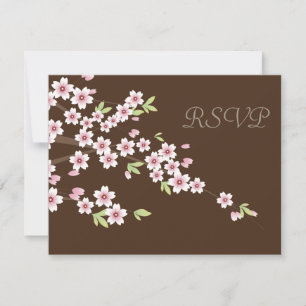 Chocolate Castanho e Cereja Casamento RSVP