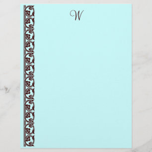 Chocolate Castanho Monograma Marrom Letterhead