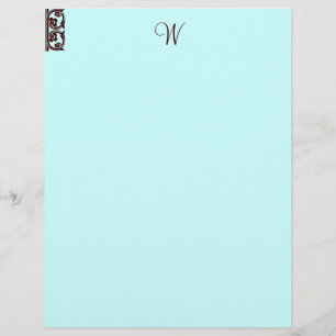 Chocolate Castanho Monograma Marrom Letterhead