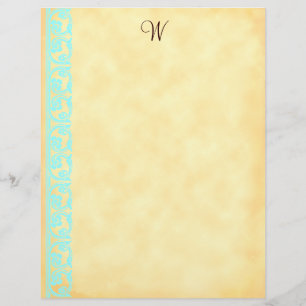 Chocolate Castanho Monograma Marrom Letterhead