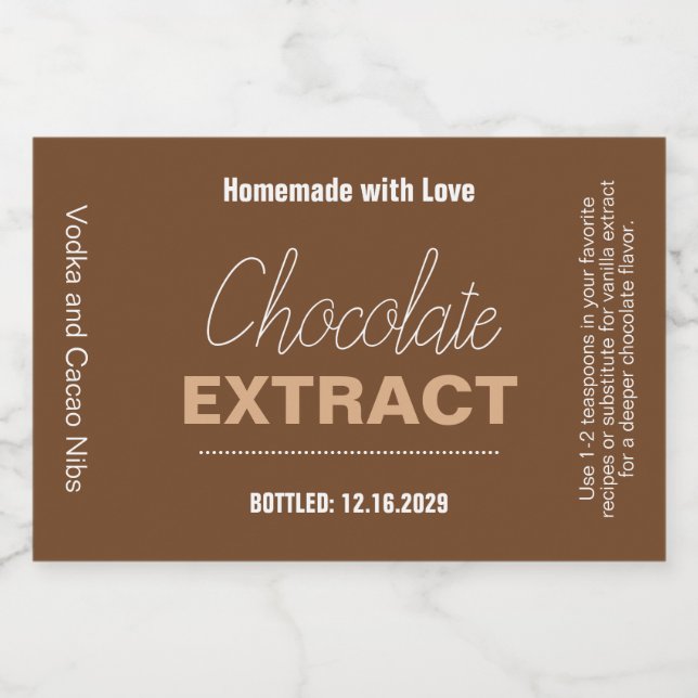 Chocolate Extract Modern Label Sticker (Rótulo Único)