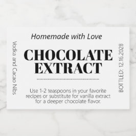 Chocolate Extract Modern Label Sticker ZEX_001g