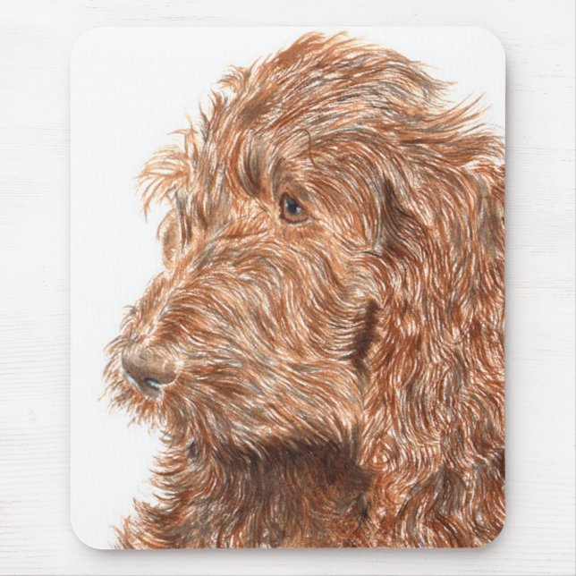 Chocolate Labradoodle #2 Mousepad (Frente)