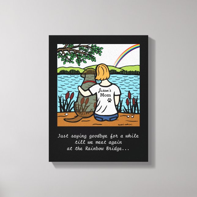 Chocolate Labrador Angel e mamãe Canvas (Frente)