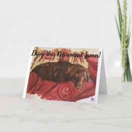 Chocolate Labrador cão no sofá - Cartão de aposent