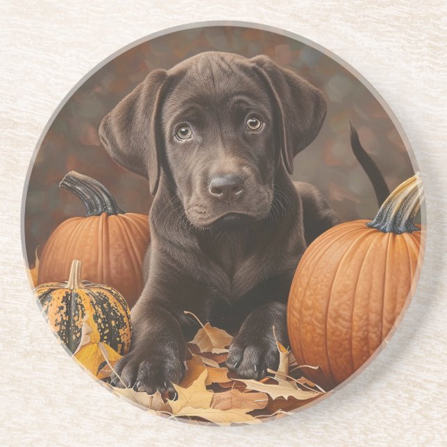 Chocolate Labrador Retriever Outono Porta copos re (Frente)