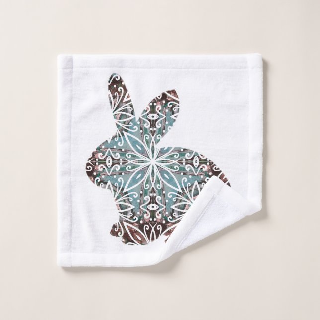 Chocolate Mandala Rabbit e Conjunto de Toalhas Blu (Pano de lavar)