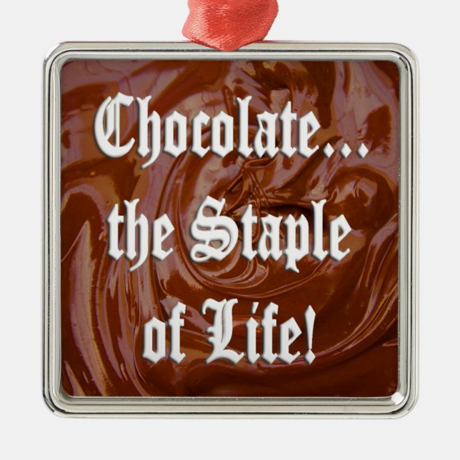Chocolate o Staple of Life Prem. Ornamento Quadrad (Frente)
