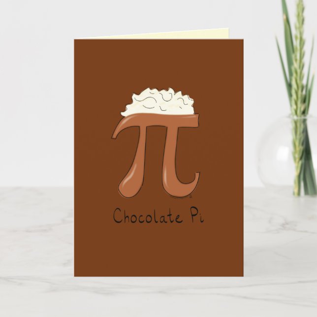 Chocolate Pi - Cartão da matemática do dia do Pi (Frente)