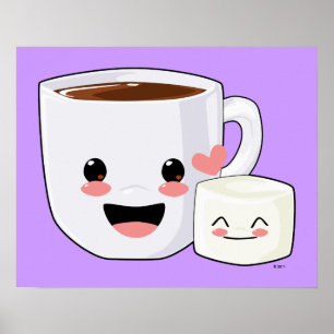 Chocolate quente e Poster de marshmallow