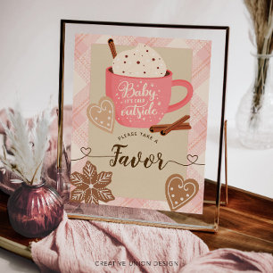 Chocolate Quente Inverno Favors Sinal de Chã de Be
