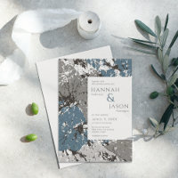 Chocolate Slate Abstrato deixa convite para casame