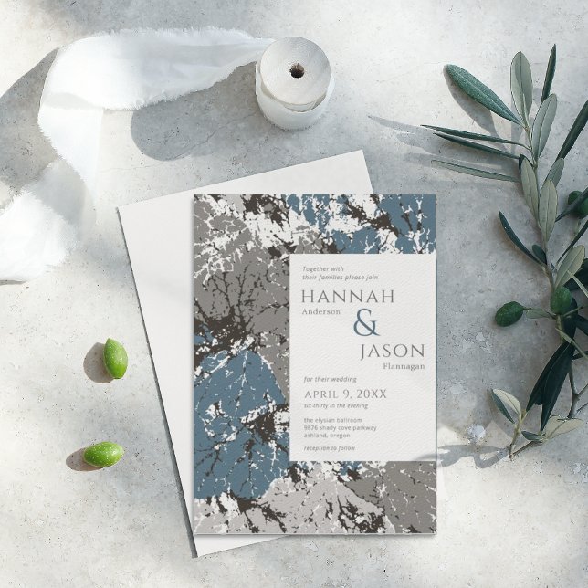 Chocolate Slate Abstrato deixa convite para casame (Criador carregado)