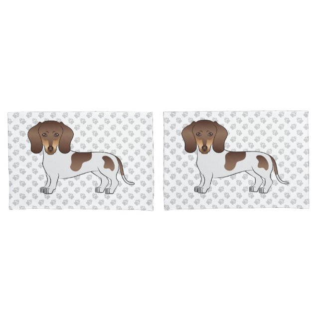 Chocolate & Tan Pé Short Hair Dachshund & Patas (Frente - conjunto)