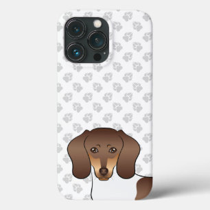 Chocolate & Tan Pied Cabelo Curto Dachshund & Paws