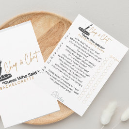 Chop e bate-papo: adivinha quem disse isso? Cartão