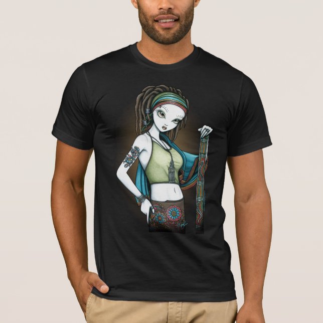 "Chova" o t-shirt tribal de Fae do fabricante da (Frente)