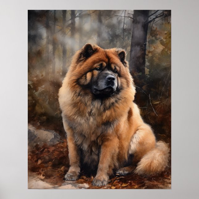 Chow Chow Dog Art Impressão (Frente)