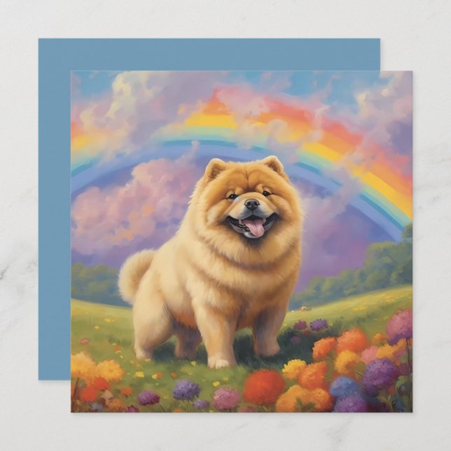 Chow Chow Rainbow Bridge Memorial Custom Dog Nome (Frente/Verso)