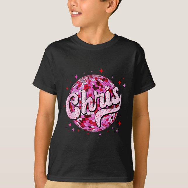 Chris Groovy Primeiro Nome D Eu Amo Camisetas do C (Frente)
