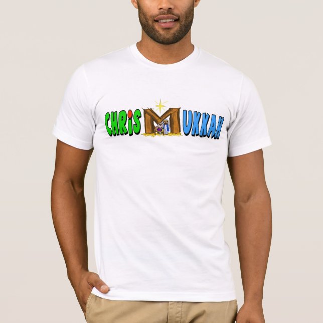 Chrismukkah T-Shirt com M = Manger (Frente)