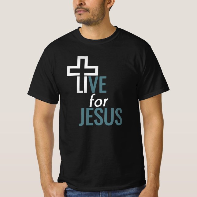 Christelijk heren T-shirt - Live for Jesus (Frente)
