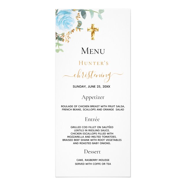 Christening Menu Light Blue (Frente)